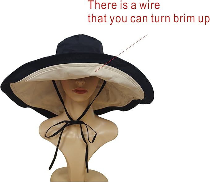 Sombrero plegable de ala ancha para mujer con protección UV miniatura 6