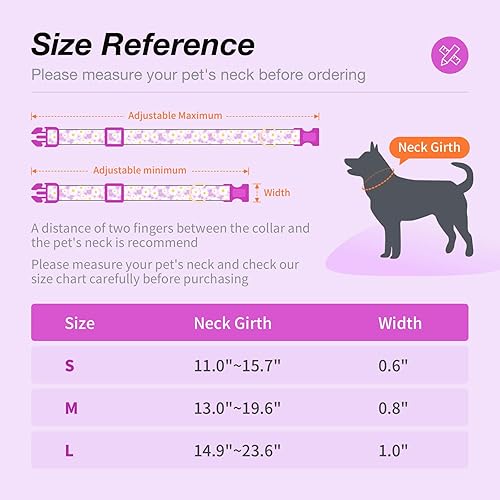Miniatura 3 de Collares para perros con hebilla ajustable para lindas, hembras, hembras, machos, collar especial suave y elegante para perros con diseño de flores