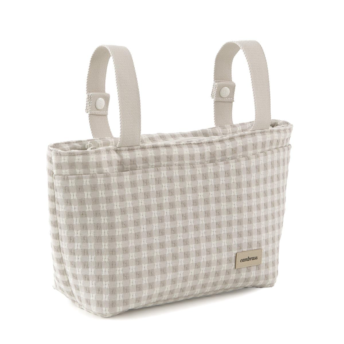 Cambrass - Bolso carro maternal para bebe - bolso de maternidad para carritos de bebe - organizador para pañales y otras cosas de bebe - Vicky Beige 13x38x20 Cm