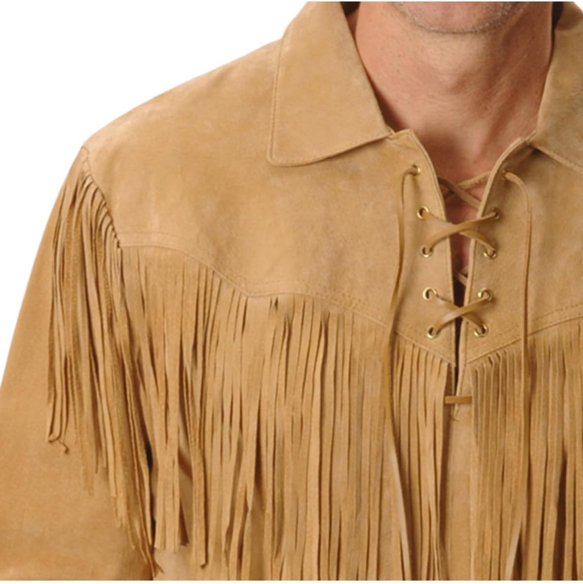 Scully Men's Fringed Boar Suede Leather Long Sleeve Western Shirt - 5-409