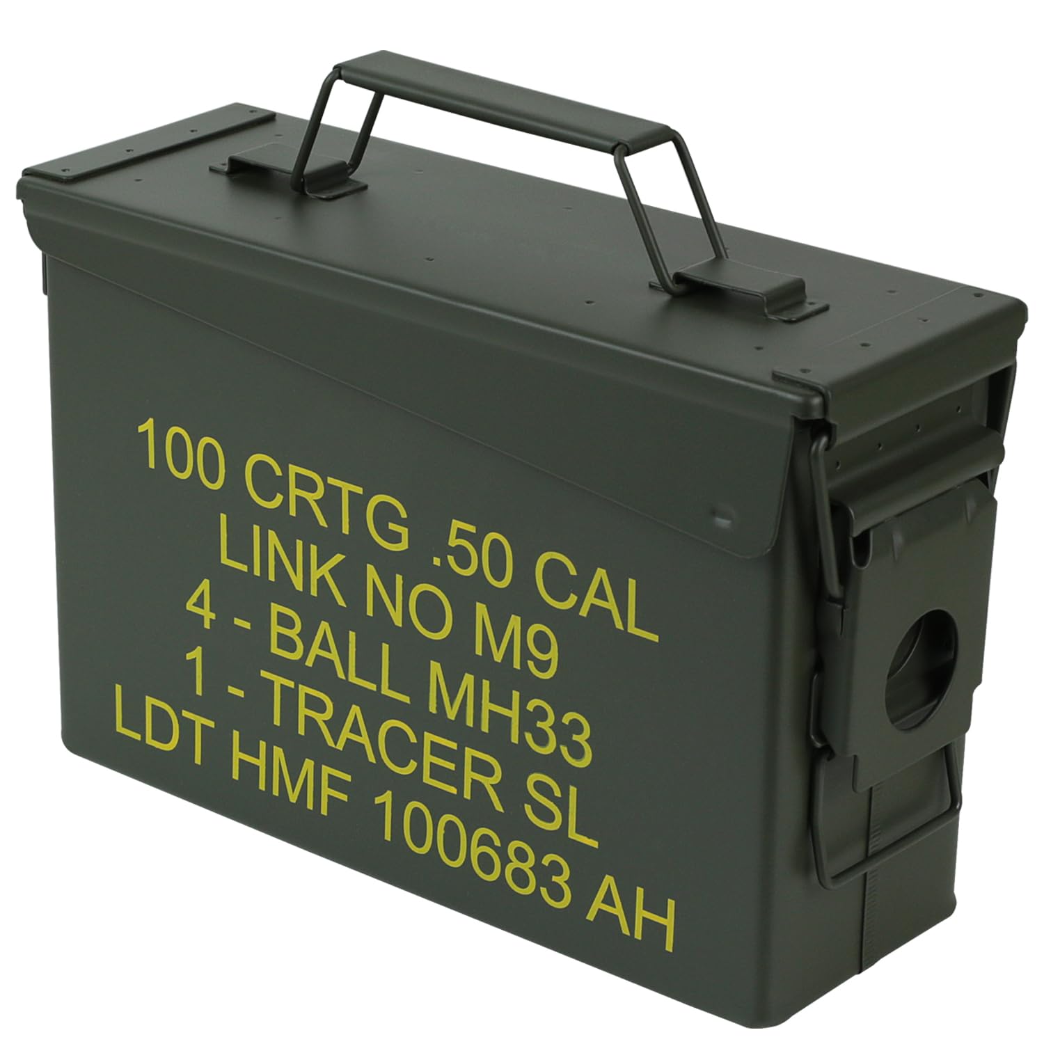 HMF 70010 Caja de Munición, US Ammo Box, Caja de Metal, 27,5 x 17,5 x 9,5 cm, verde