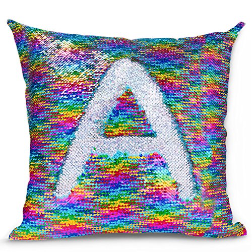 Shevalues Magic Mermaid Pillow Cover Reversible Sequins Color Changing Pillow Case Funny Home Decoration