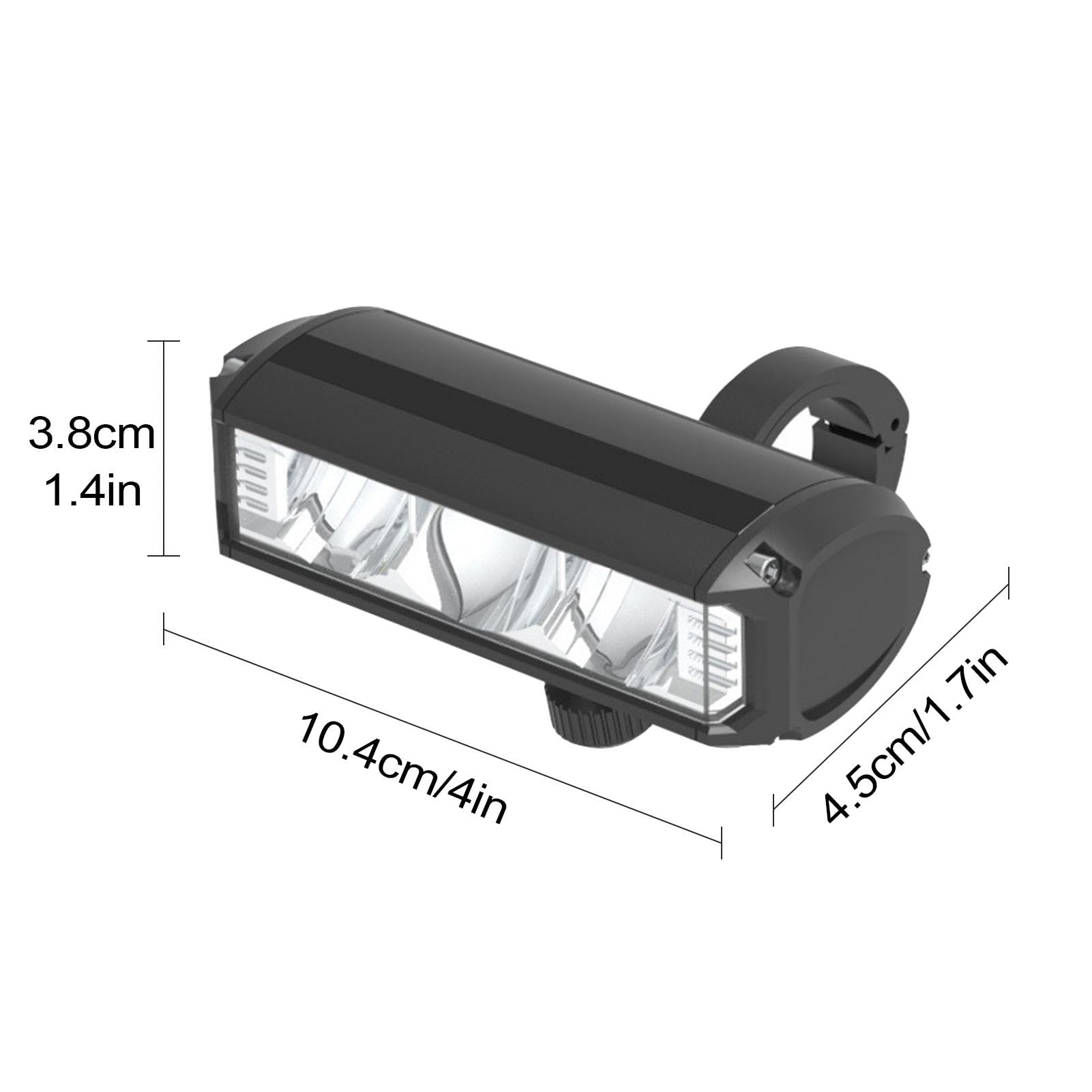 Generic Faro LED per moto, super luminoso, 1200 lumen, impermeabile, ricaricabile, nero