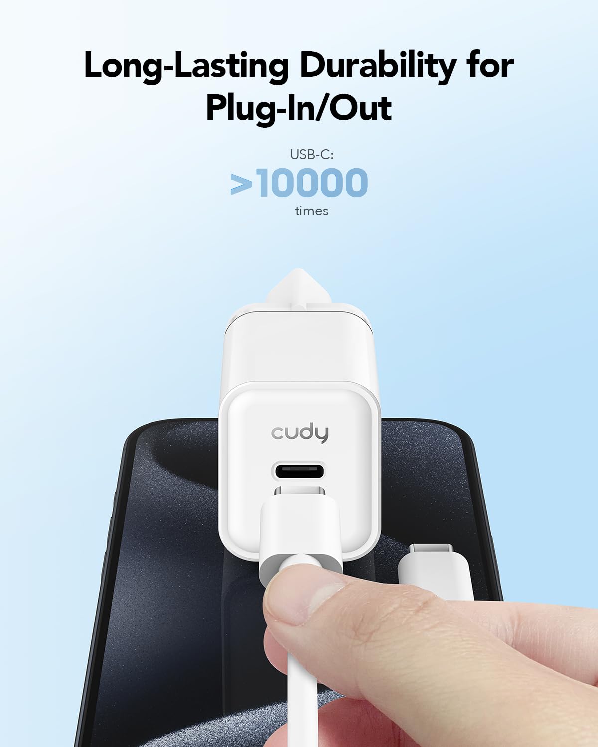 Cudy Caricatore USB C, 20 W USB-C Presa Di Ricarica Rapida E QC/PD 3.0 GAN Tech Parete Adattatore Charger Tipo C Per iPhone, iPad, Samsung, Xiaomi, Sony, CH20