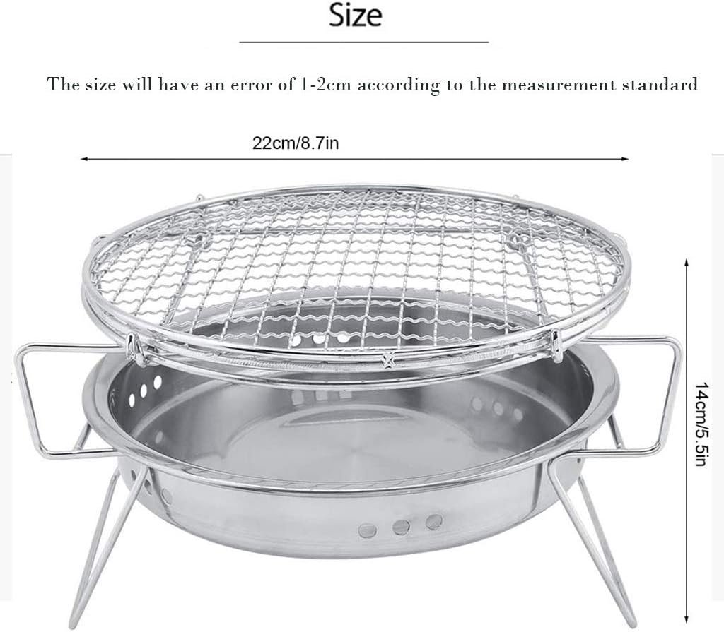 Amazon Co Jp バーベキューコンロ おしゃれ キャンプ用卓上グリルポータブルチャコールグリル小さなバーベキュー 屋外キャンプ調理用の丸いステンレス鋼バーベキューグリル スポーツ アウトドア