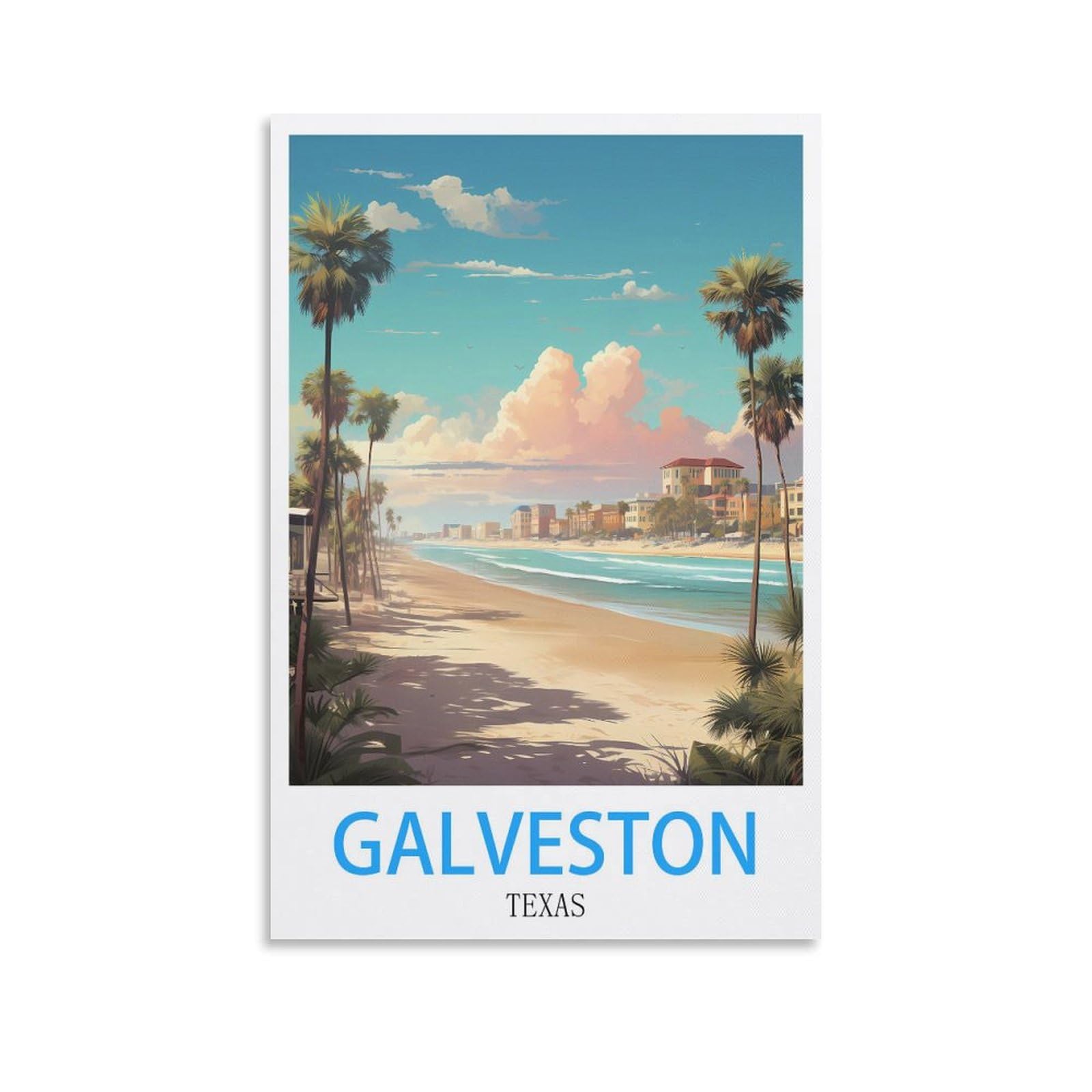 Hsayyiii Unframe-Style Galveston Texas Vintage Travel Posters 08X12inch(20X30cm) Canvas Art Poster And Wall Art Picture Print Bedroom Decor