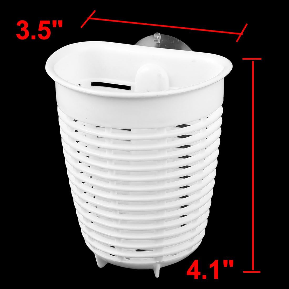 Ruilogod Plastic Kitchen Bathroom Hollow Out Suction Cup Drain Storage Basket White (id: 91a cee 0ae b95 45e