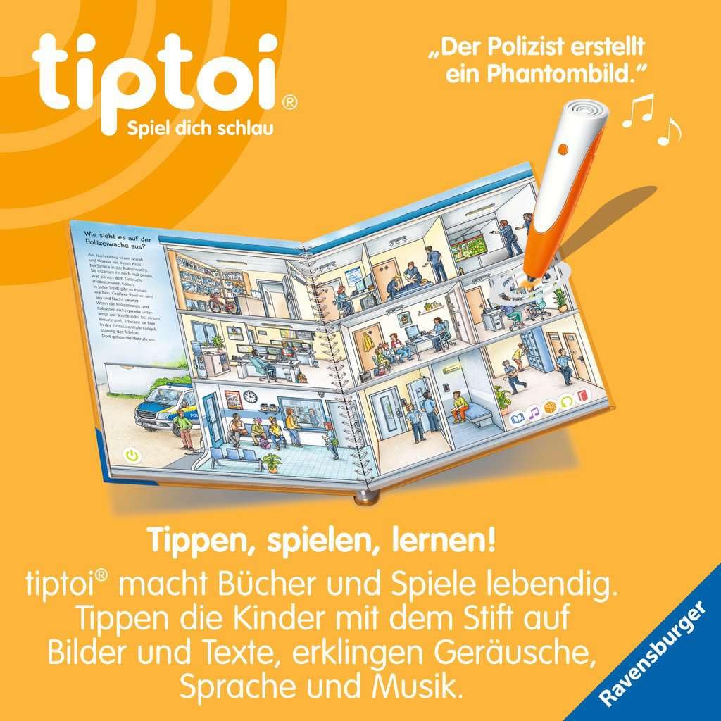 Ravensburger tiptoi Buch - Unterwegs mit der Polizei + Kinder Wimmel-Weltkarte | 4-7 Jahre