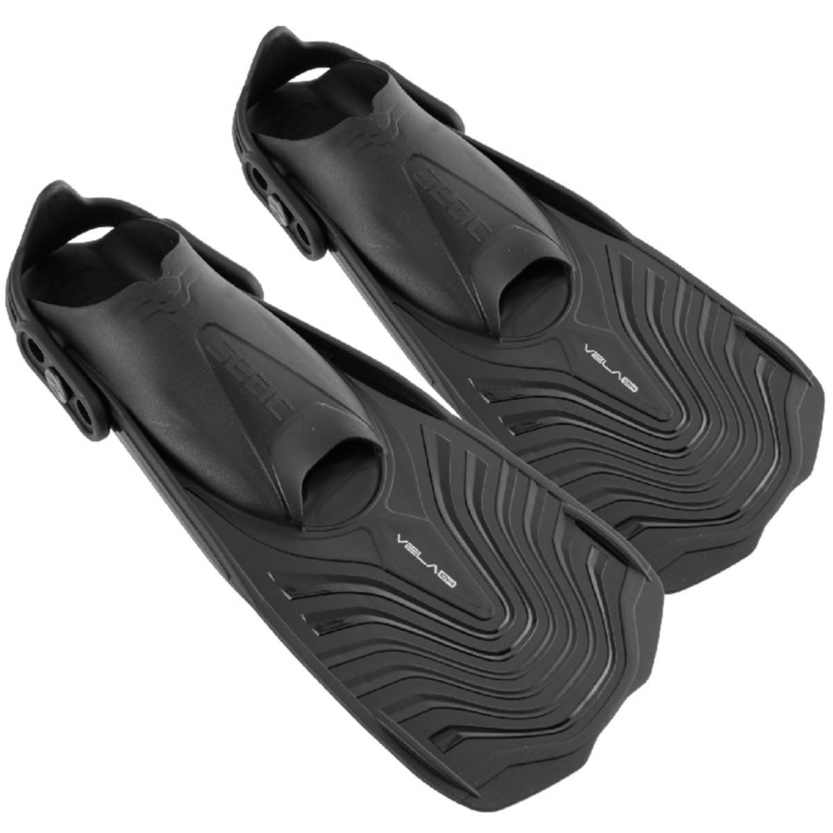 SEAC Vela Oh, Pinne Corte per Snorkeling e Piscina, con Cinghia Regolabile Unisex Adulto