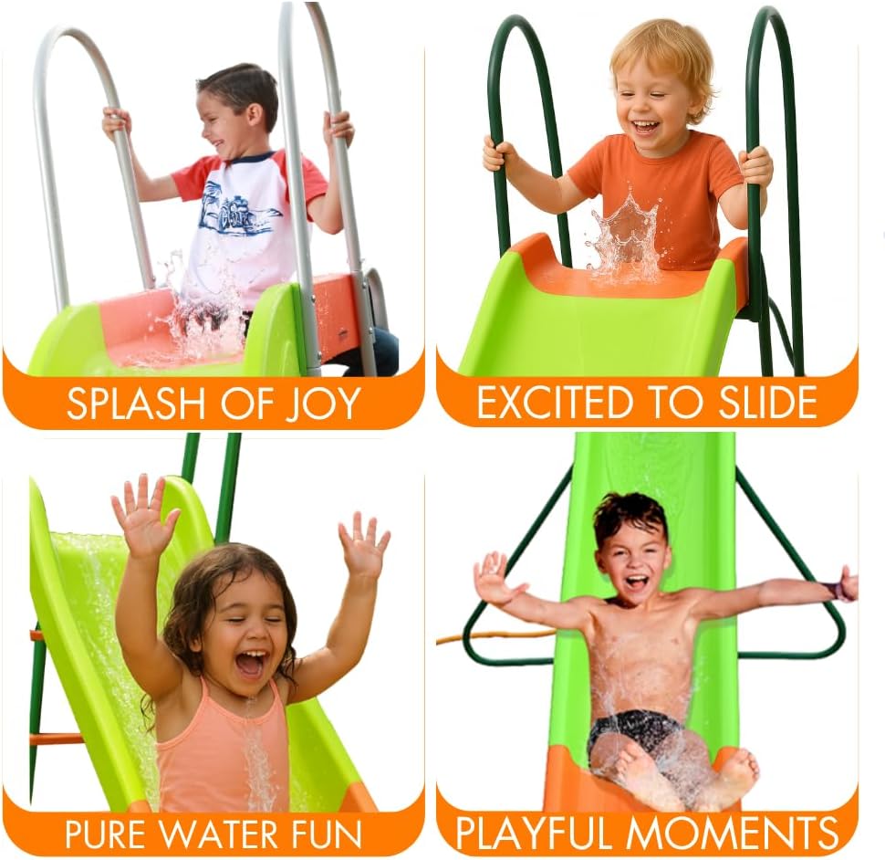 PLATPORTS Kids Slide - Kids Swing Sets for Backyard - Playground Sets for Backyards - Outdoor Playground Equipment for Ages 4-8