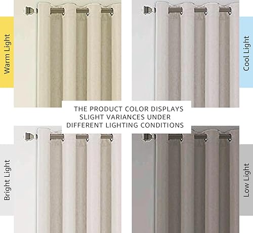 Miniatura 128 de H.VERSAILTEX Cortinas opacas de lino de 96 pulgadas de largo con aislamiento térmico para oscurecer la habitación, cortinas de lino con textura