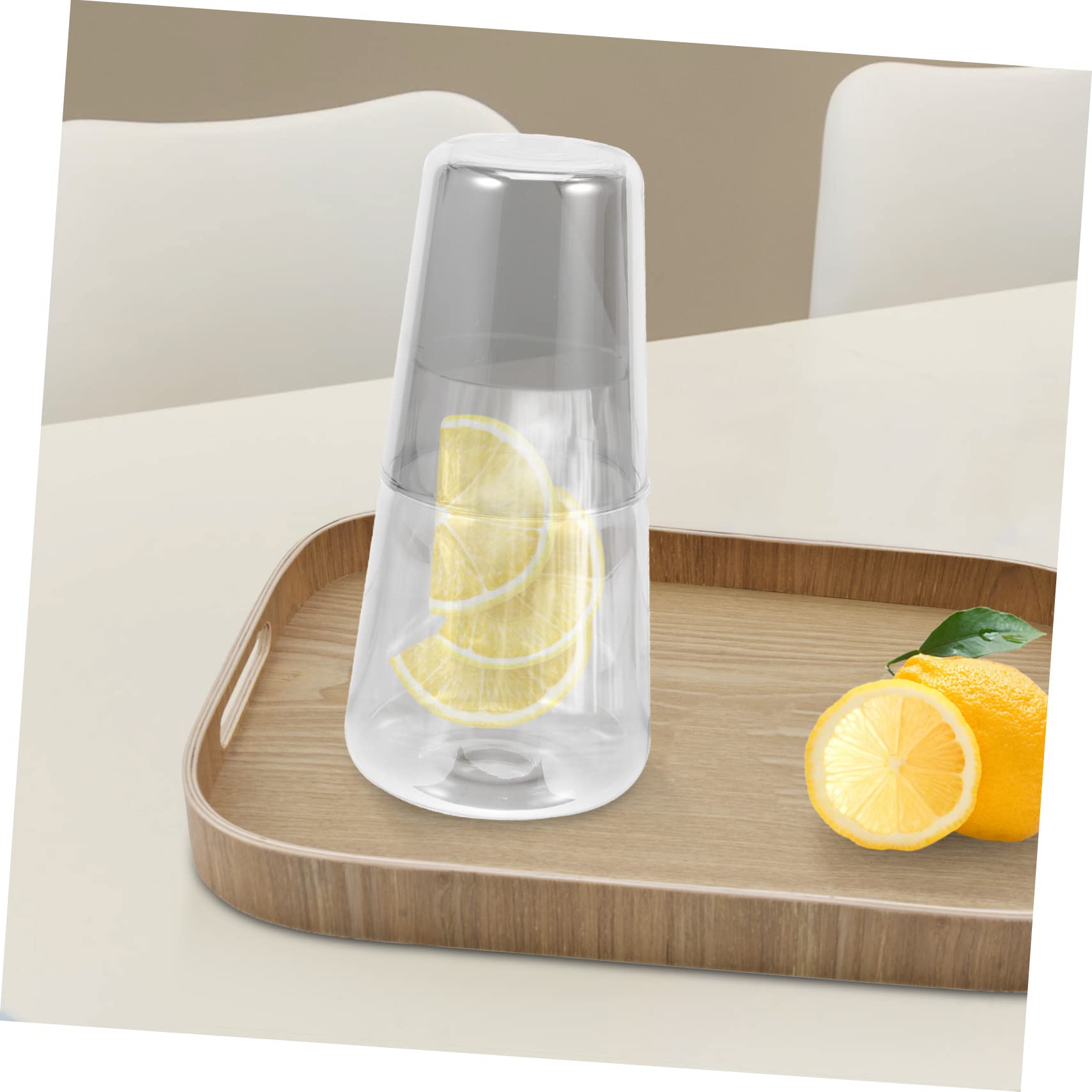 MOLUCKFU 1 Set Cold Water Bottle for One Person Milk Jug Dispenser Coffee Drinks Juice Pitcher Multi-function Water Jug Tumbler Water Bottle Juice Bottles Water Mug Carafes Glass Light Grey