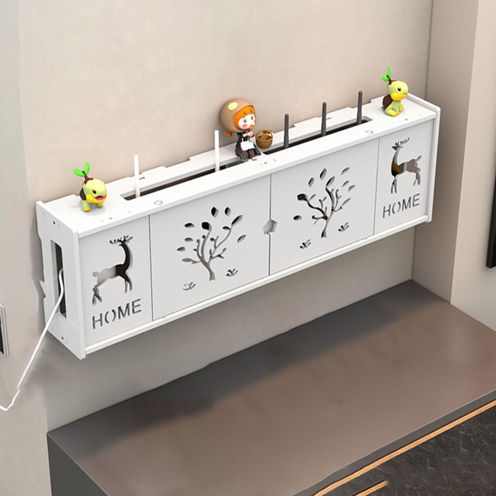 WiFi Router Storage Box,Wand WLAN-Router Aufbewahrungsbox,Router Aufbewahrungsbox,Router Schrank,Heizkörper Abdeckung WLAN Box,Router Verstecken,Router Box,für Router Kabel Organizer