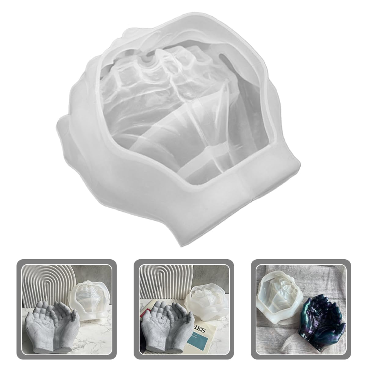 Lurrose 5 Piezas molde de fundición en forma de mano revestimientos macramé molde de maceta molde para maceta moldes para paletas moldura molde portaescobillas molde de mano gel de sílice