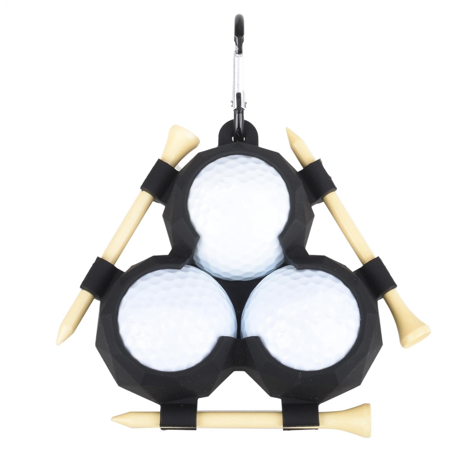Support de balle de golf en silicone avec boucle à clip pendante - Porte-balles portable