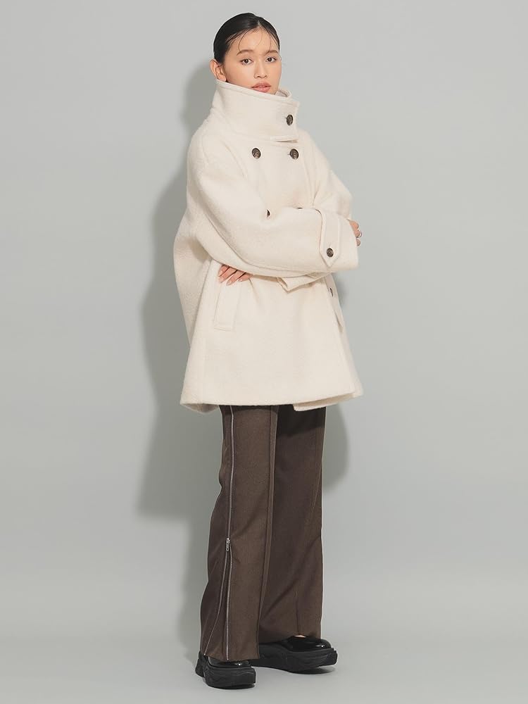 Amazon | [レイビームス] コート ループ シャギー スタンドカラー