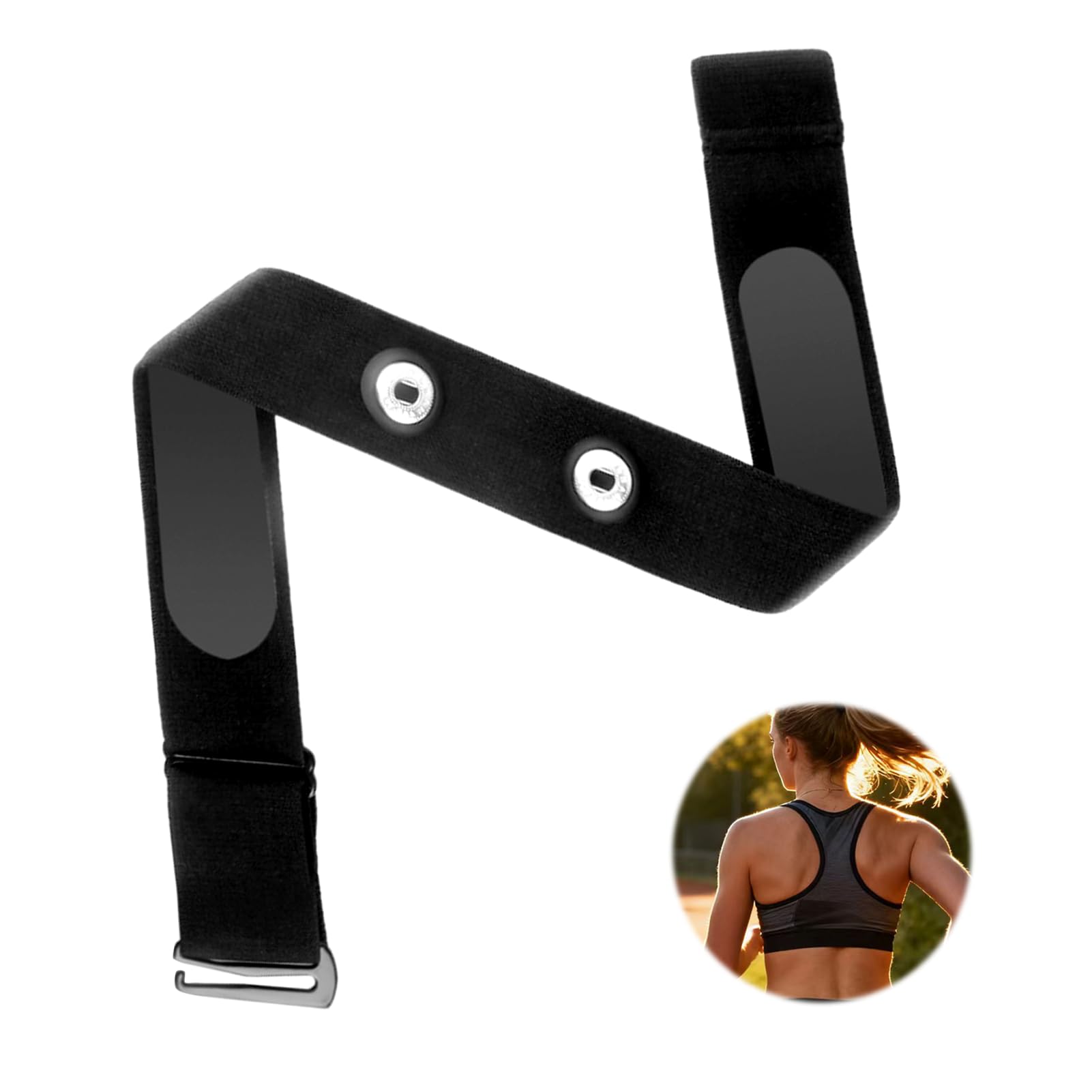 Monitor de frecuencia cardíaca Deportivo elástico, Correa Pectoral elástica Ajustable de Repuesto, Compatible con Garmin, Wahoo, Polar H10, H9, Coospo, Magene, Bryton y Livlov.