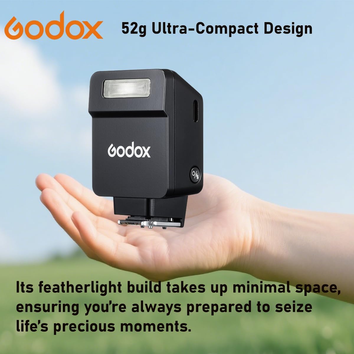 Godox IT22 F IT22F TTL Mini Flash for Fujifilm, GoDox TTL Flash, 700+ Flashes /1.5 s Recycling/1/32～1/1,Adjustable in±1/3 Increments/USB-C Charging/HotShoeTrigger, W/Spreader&Color Filters (Black)