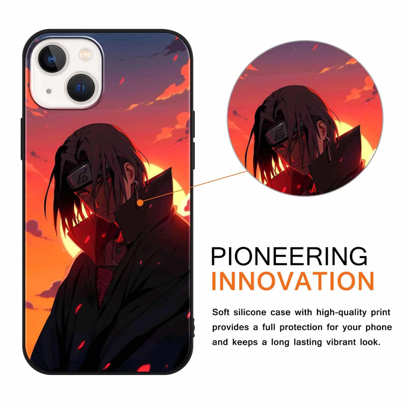 2 Custodie Anime Per IPhone 16 Pro 6.3'' - Cover Manga Uchiha Itachi E Sasuke In TPU Morbido, Flessibile E Antiurto, Regalo Carino