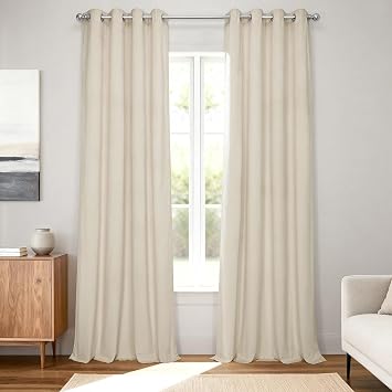 HPD نصف السعر ستائر الستائر توقيع Grommet Blackout Velvet لغرفة المعيشة 50 X 120 1 لوحة ، VPCH-120601-120-GRBO ، المرمر البيج