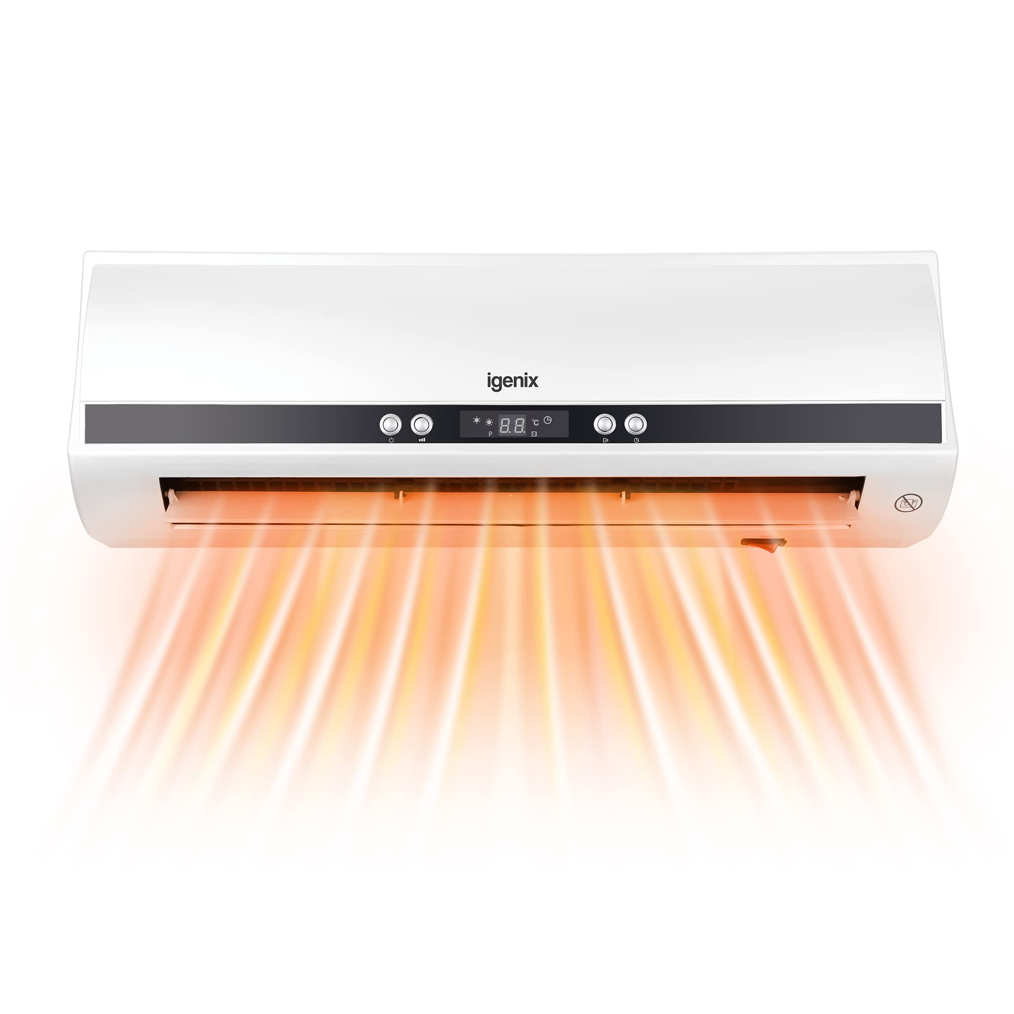 Igenix IG9042 Over Door Heater, Air Curtain Wall Mounted Digital Fan Heater  with 2 Heat Settings