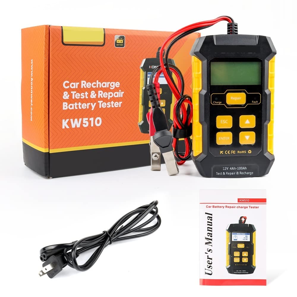 Batterietester KW510 12V Auto-Batterie-Tester voll automatische 5A Auto-Ladegerät 3 in 1 Wet Dry Agm Gel Blei-Säure-Pulse-Reparatur-Werkzeuge