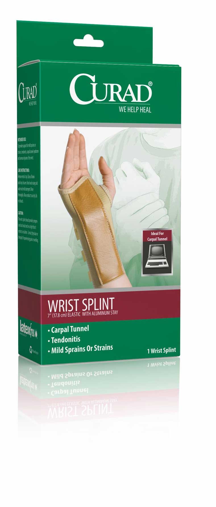 Curad Elastic Wrist Splint with Aluminum Stay, Right, X-Large