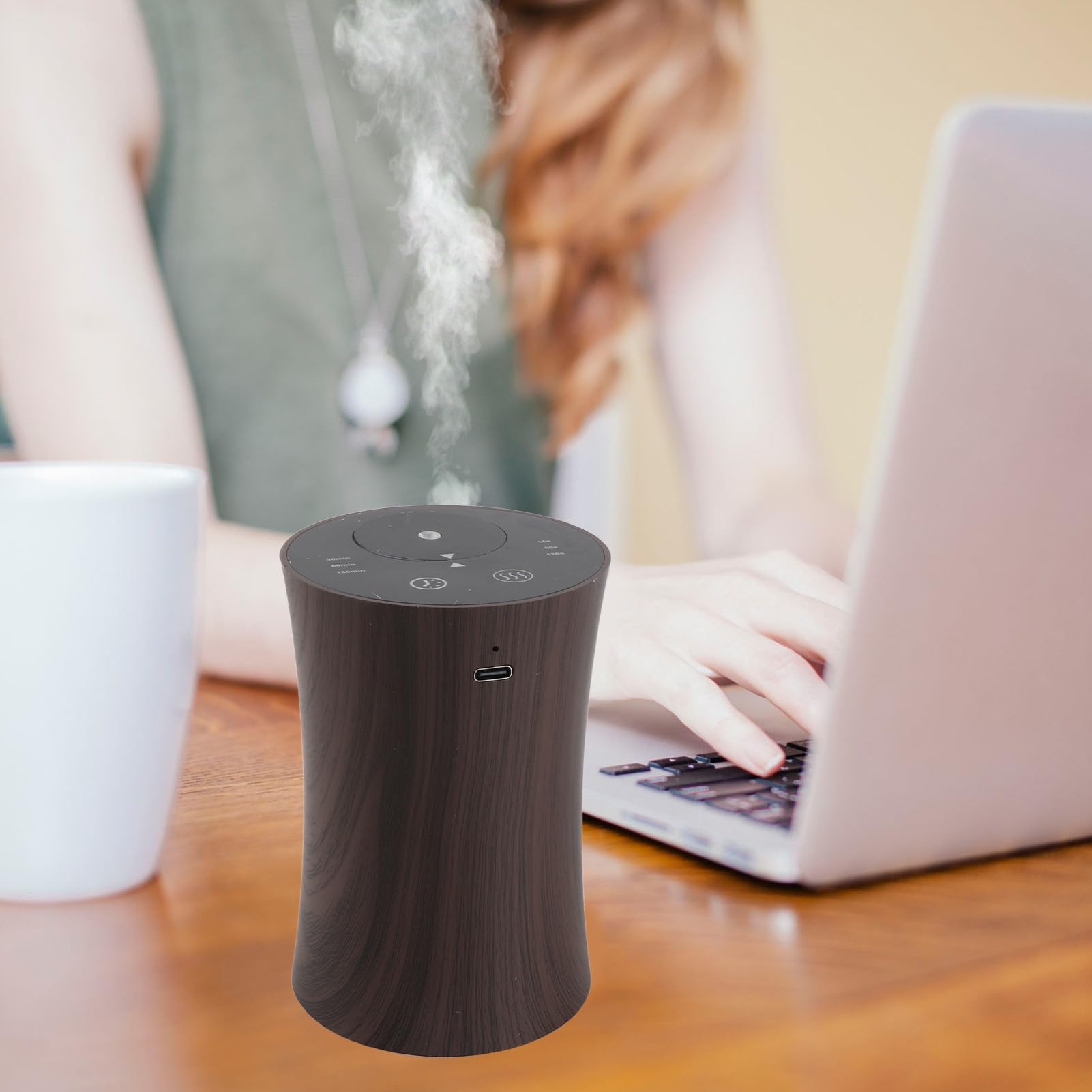 Difusor de Aceites Esenciales sin Agua, Silencioso Difusor de Aromaterapia Portátil con Carga USB, Mini de para el Hogar, Oficina, Coche, Dormitorio, Viajes