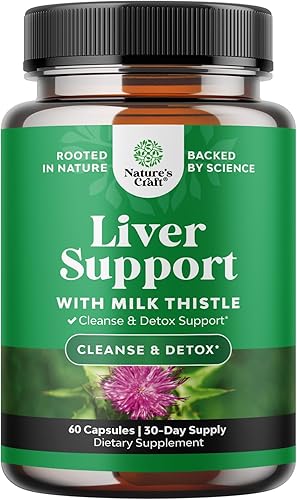 Suplemento de apoyo hepático de cardo mariano, suplemento de hígado a base de hierbas con extracto de cardo mariano de silimarina, raíz de diente de