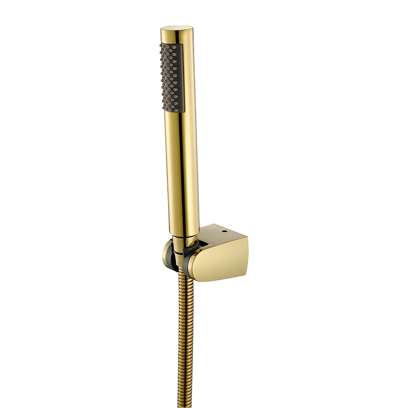 Titanio Oro Soffione Doccia Ottone Doccino per Doccia Universale Soffione per Doccia Alta Pressione Doccetta per Doccia Risparmio Idrico Telefoni Doccia con ABS Supporto e 1.5M Tubo,Round