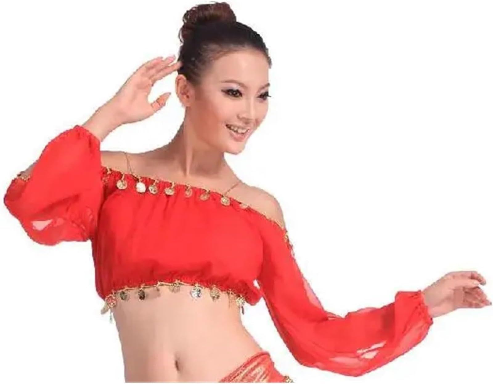 Générique Paillette Brillant À Frangé Haut De Danse Accessoires De Danse du Ventre Sexy for Femmes, Paillettes, Épaules Dénudées, Soutien-Gorge De Danse Orientale Latine avec Paillettes