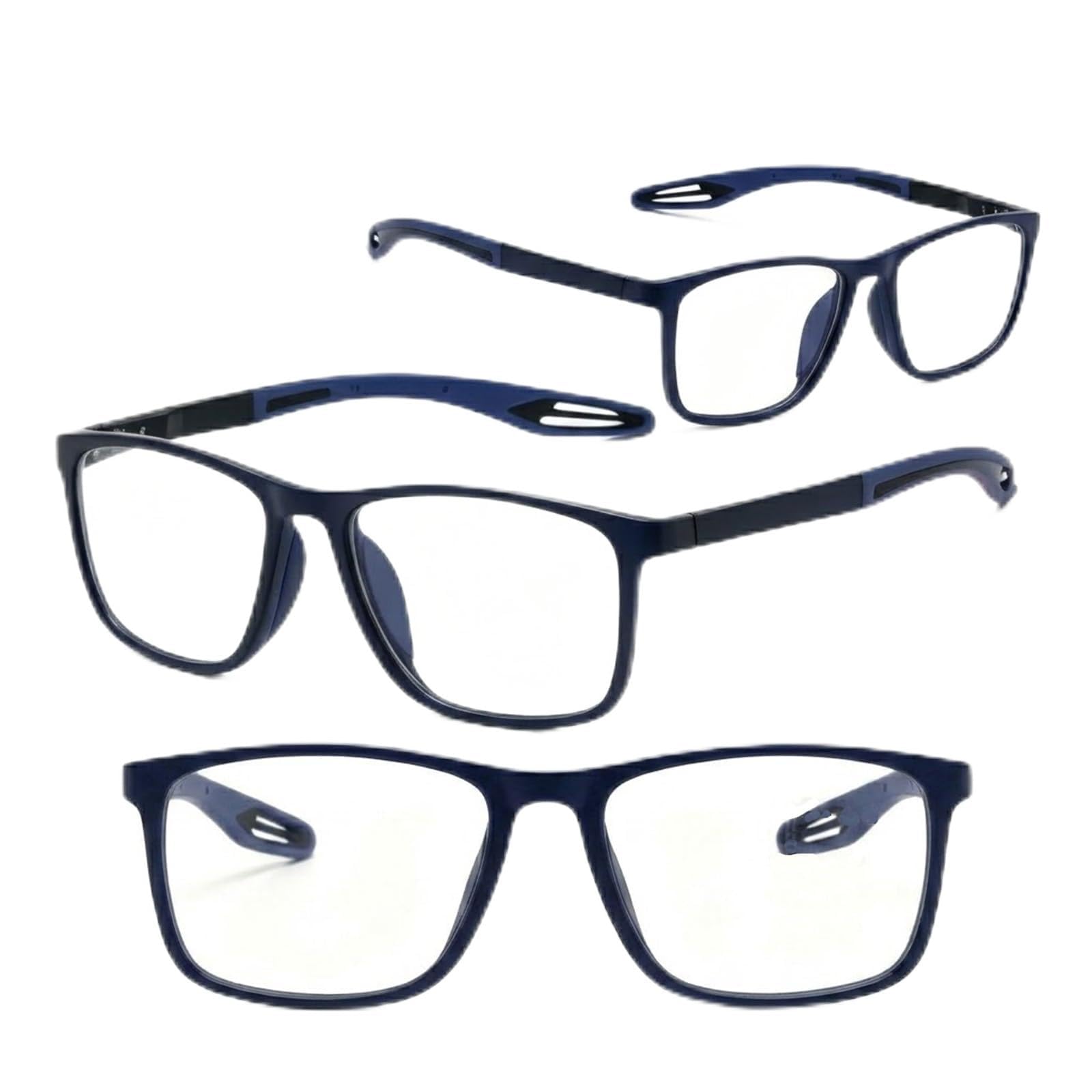Generisch Selbsttönende Lesebrille 3er-Pack, Leichte Bequeme Quadratische Rahmen Lese Brille, Anti-Müdigkeit Computerbrille Für Herren Damen +100,+200,+300