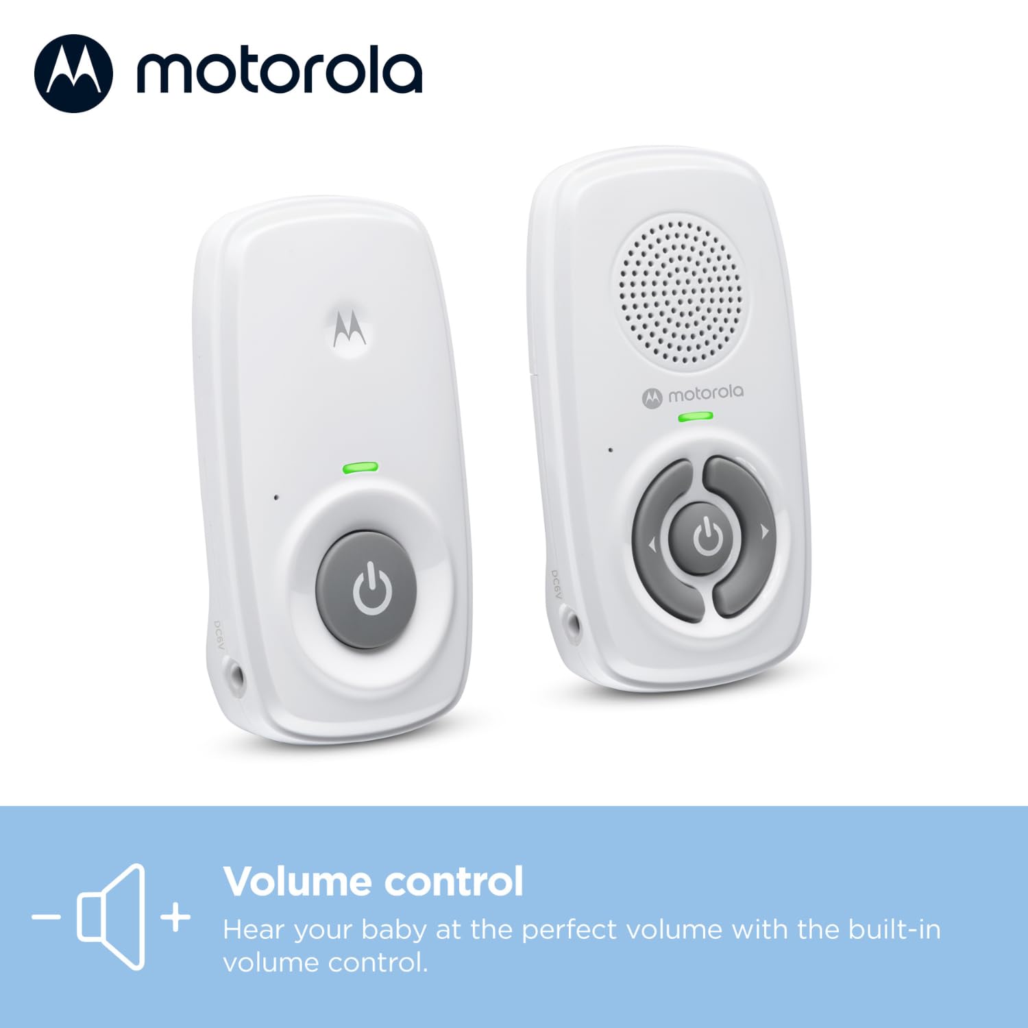 Motorola Nursery AM21/MBP21 Audio Baby Monitor - Digital Baby Monitor with DECT Technology for Audio Monitoring - 300 Meter Range - High Sensitivity Microphone - White — view 3