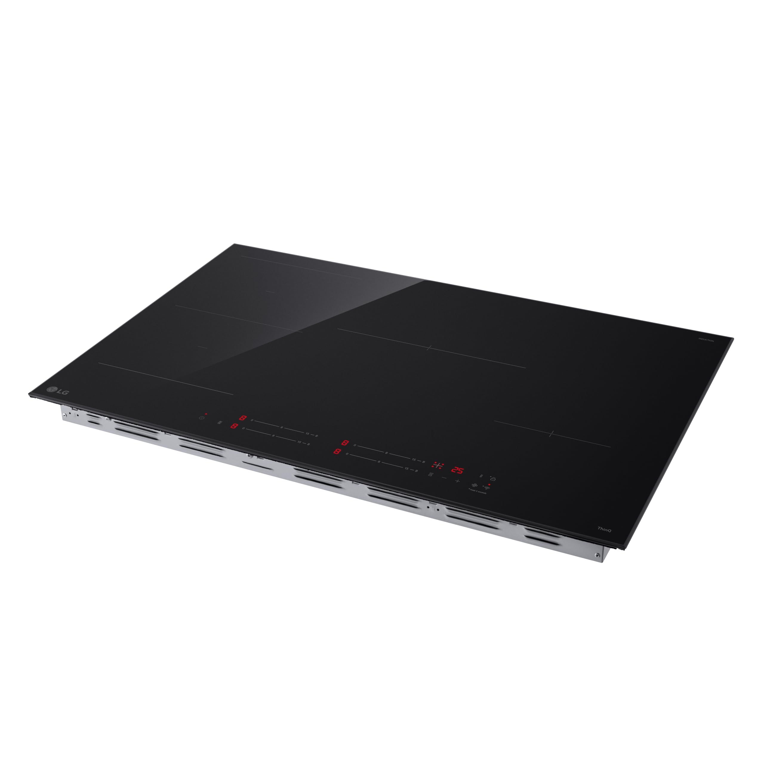 LG CI5Z3025BN Piano Cottura Induzione 75 cm, Potenza da 2.5 a 7.4kW, 4 Zone Totali, 1 Zona Flex, 15 Livelli di Potenza + Boost, Controlli Touch Slide Indipendenti, Wi-Fi, Vetro Ceramico, Nero