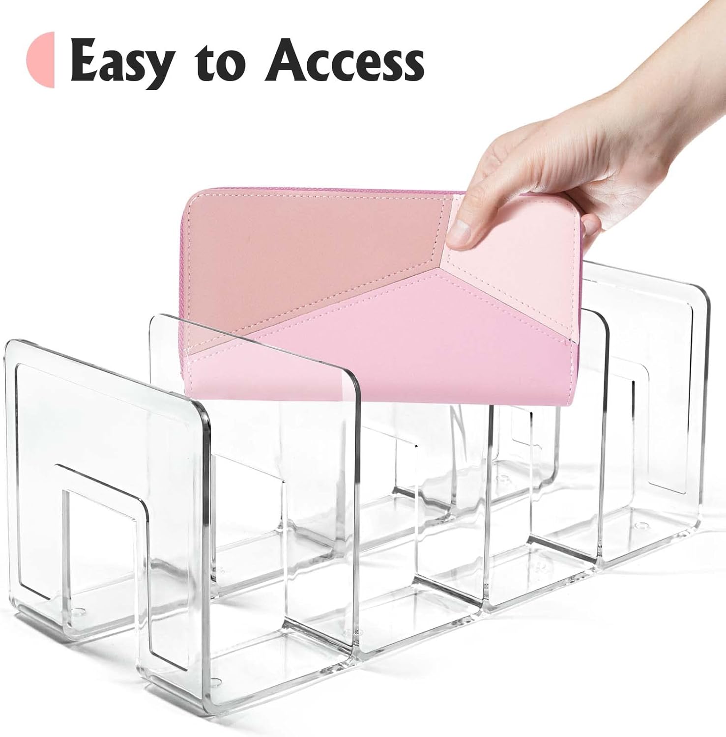 Vowcarol Clear Purse Storage Organizer, Mini Purse shelf for Closet, Small Clutch Purse Holder - 2 PACK