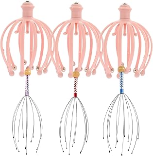 PLAFOPE 1 Conjunto Massageador De Cabeça Massageador De Couro Cabeludo Massageador De Cabelo Ferramenta De Massagem De Couro Cabeludo Massageador De Couro Cabeludo De Aço Massageador