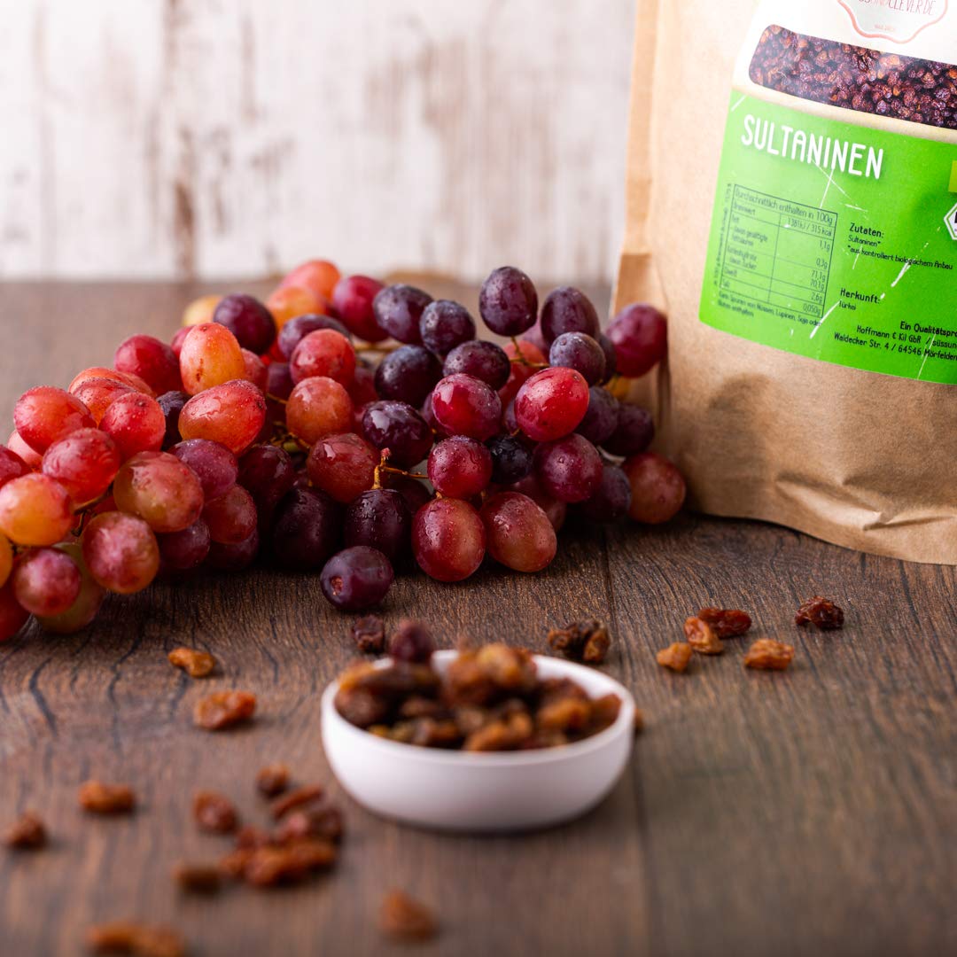 süssundclever.de® | Bio Rosinen | Sultaninen | 5 kg (5 x 1 kg) | hochwertiges Naturprodukt | plastikfrei und ökologisch-nachhaltig abgepackt