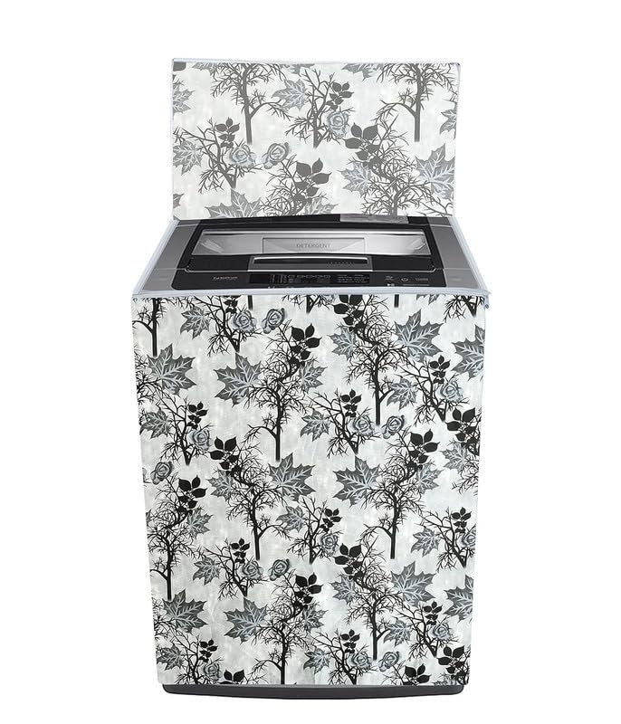 Image of WOAH Top Load Fully Autometic Washing Machine Cover Compatible With ifb samsung bosch whirlpool haier lg and All Brand Universal Size 7kg | 7.5kg | 8kg (Grey tree)