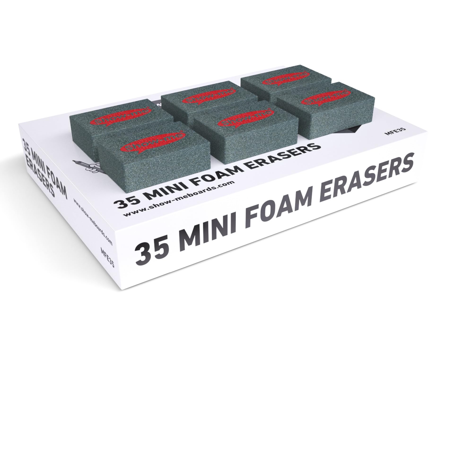 Show-me Mini Foam Whiteboard Erasers, Pack of 35