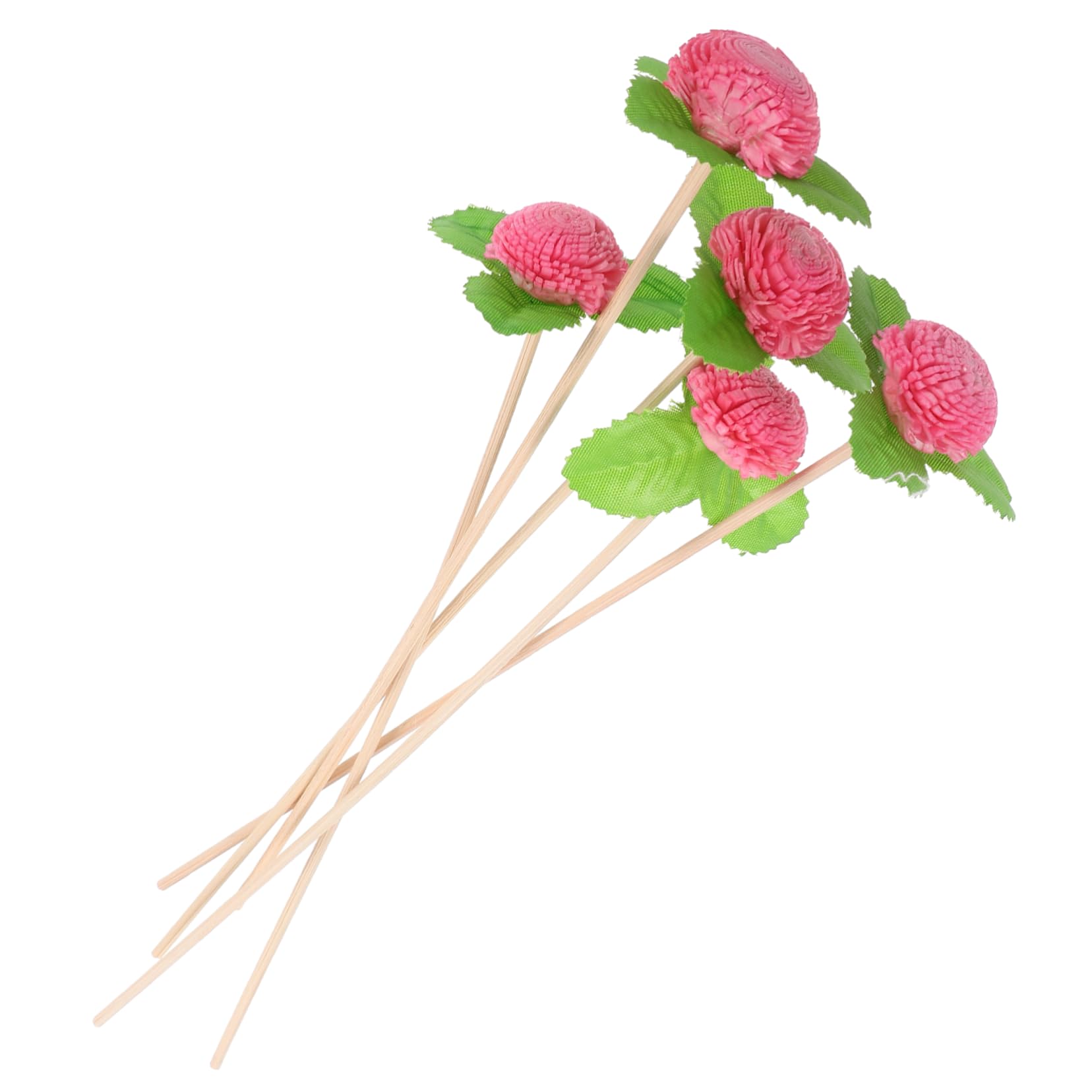 Bâtonnets Diffuseurs Fleur pour Aromathérapie 5pcs en Bois et Plastique, Remplacement, Prévient la Chute, pour Diffuseur D'huile Essentielle