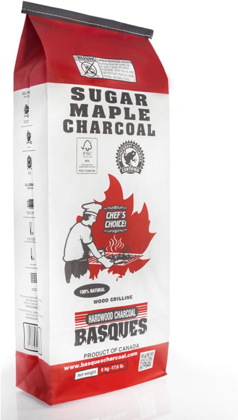 Stump Chunks: Sugar Maple Lump Charcoal for Grilling - Fast-Lighting & Hot-Burning Hardwood Charcoal Briquettes - Natural Hardwood Lump Charcoal for Smoker - Large Bag (17.6 lb)