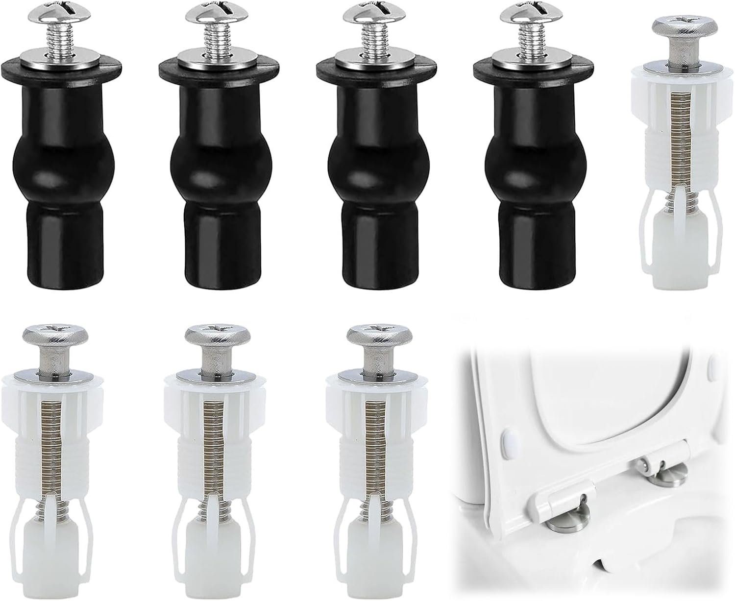 Toilet Seat Fittings 8pcs Universal Toilet Seat Hinges Replacement Easy