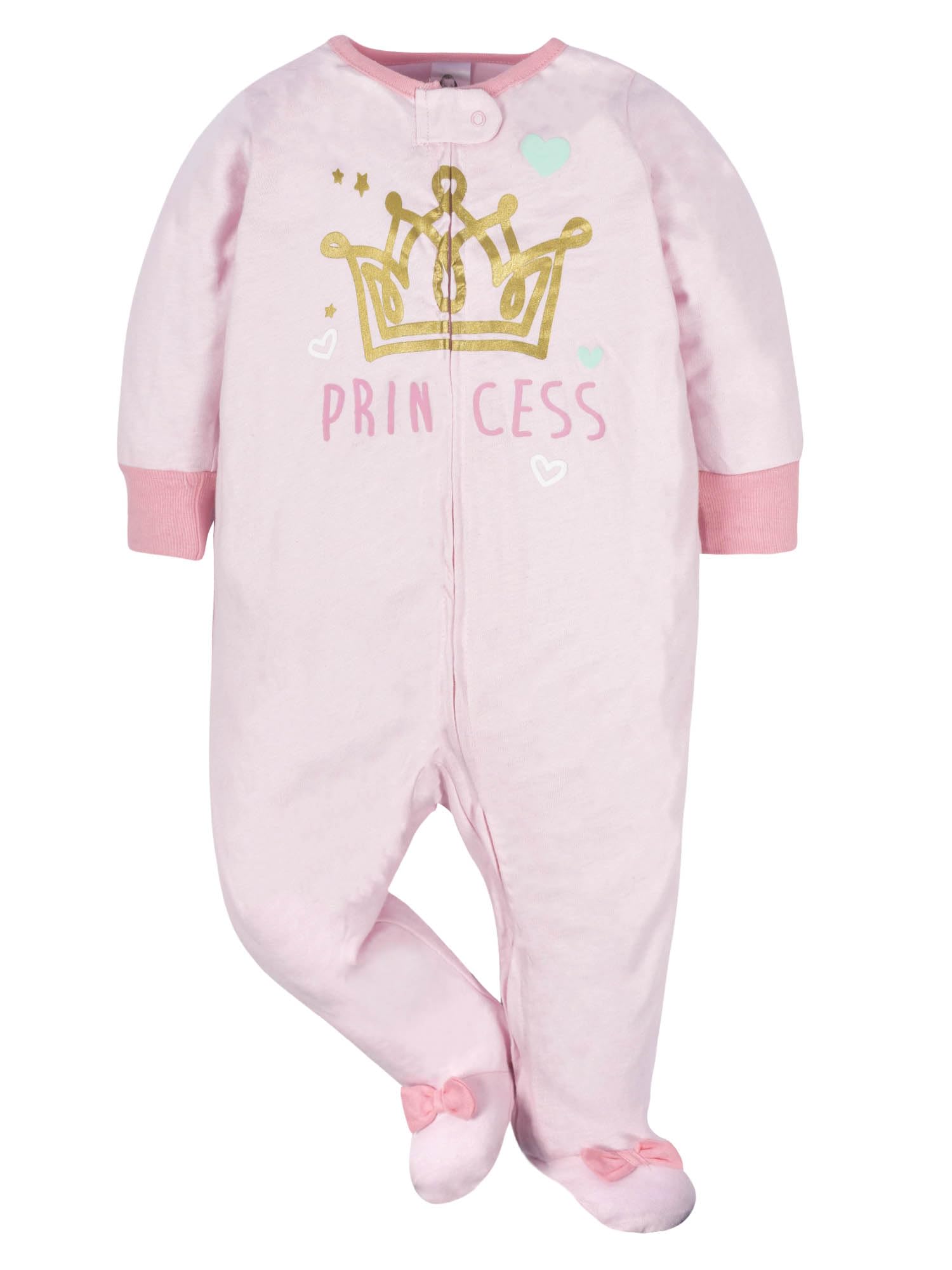 Gerber Baby Girls 4 Pack Sleep 'N Play Footie Baby and Toddler Sleepers - 5