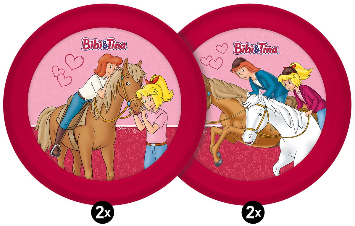 Teller Bibi & Tina mit Pferden 4er Set PP, Rot
