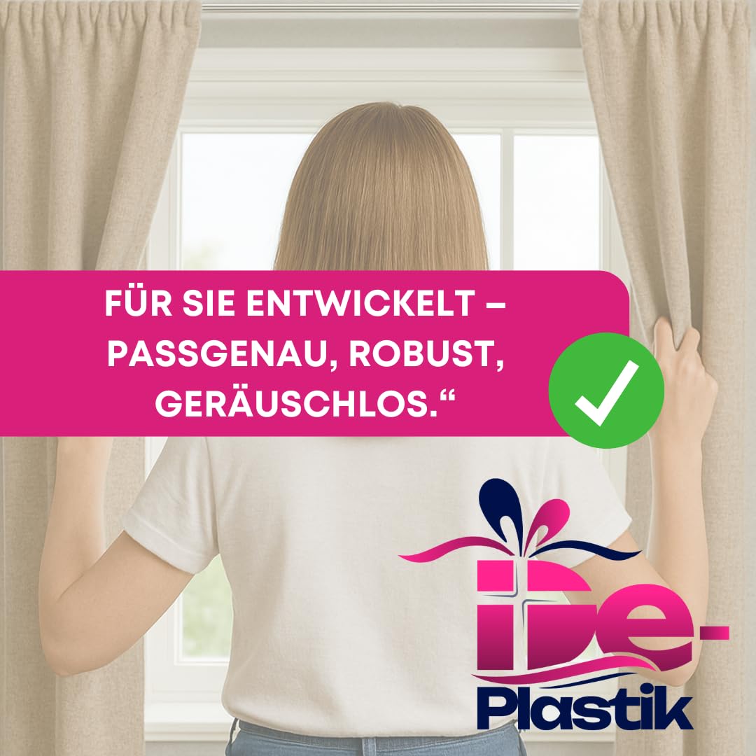 X-Gleiter 100 STK. + 10 Feststeller | Dla szyn wewnętrznych 6 mm | Cichy i odporny na pranie | Ślizgacze do szyn wewnętrznych i szyn do zasłon | Standardowy rozmiar | Rolki do firanek