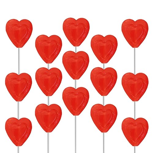 Paletas rojas con doble forma de corazón con sabor a cereza, Kosher Parve, envueltas individualmente