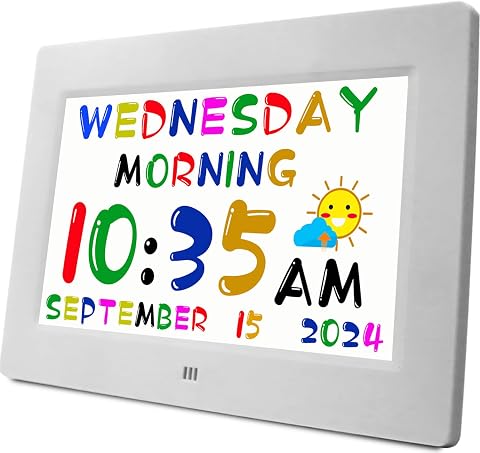 MASSII Digital Teaching Clock with Talking Time, 24 Alarms, Custom Reminders, Ca
