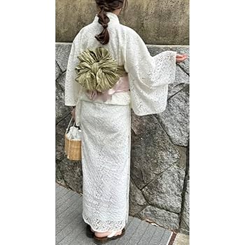 浴衣 浴衣帯セット 兵児帯 総レース 花火大会 夏祭り 花見 草花 ホワイト 花柄 総レース 浴衣 浴衣帯 セット花見 花火大会 夏祭り LS-PINK
