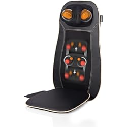 Medisana MCN Fundas de asiento de masaje Shiatsu, Masaje de espalda y cuello, Incluye función de calor, 3 intensidades, Masaje localizado con función de luz roja, Idóneo para el hogar y la oficina