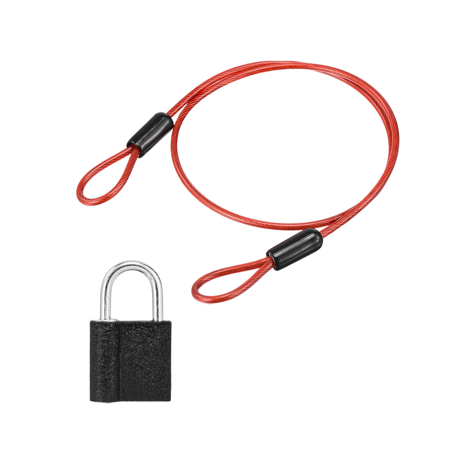 Cable de seguridad de 0.1 pulgadas con candado para equipaje y lazo de acero revestido resistente